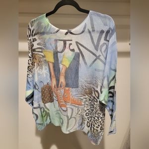 Gigi Moda Sneaker | Batwing mesh sweater